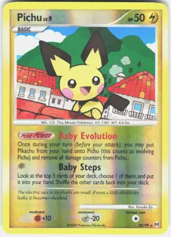 Pichu 25/99 Rare Arceus Pokemon Reverse Holo Moderately Played - Image 1