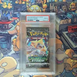 Pokemon Celestial Storm Pack S&M 2018 PSA 8 NM/Mint - Jirachi Art - Image 1