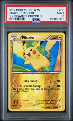 Pokemon Pikachu 2012 Boundaries Crossed Reverse Holo #50 PSA 9 Mint - Image 1