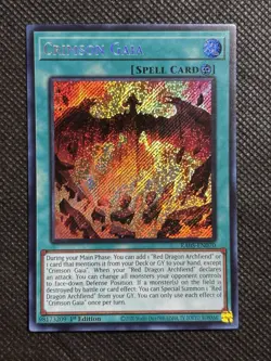 YuGiOh! - Crimson Gaia RA05-EN070 Secret Rare 1st Edition Near Mint - Image 1