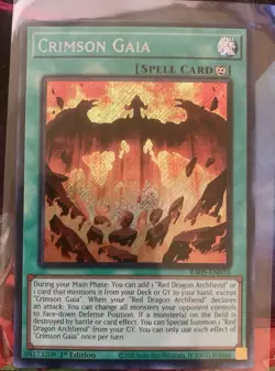 Yu-Gi-Oh! TCG - Crimson Gaia RA05-EN070 Rarity V Secret Rare 1st Ed Holo - Image 1