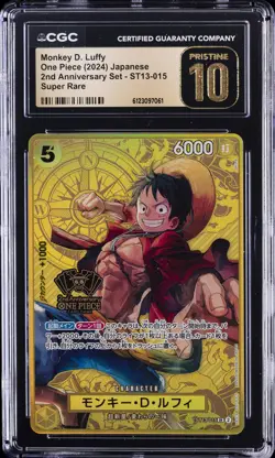2024 ONE PIECE JAPANESE #ST13-015 MONKEY D. LUFFY CGC 10 PRISTINE - Image 1