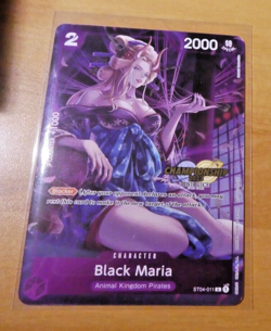 ONE PIECE ENGLISH CARD GAME CARTE CHAMPIONSHIP BLACK MARIA ST04-011 EN 2023 NM - Image 1