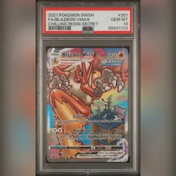 PSA 10 Blaziken VMAX 201/198 Alternate Art 2021 SWSH Chilling Reign Pokemon Card - Image 1