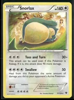 Snorlax 77/124 Rare Fates Collide Pokemon Lightly Played - Image 1