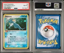 2006 POKEMON POP SERIES 3 #6 VAPOREON-HOLO PSA 8 - Image 3