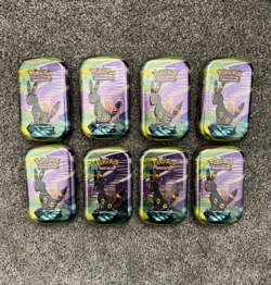Pokemon TCG: Scarlet & Violet Prismatic Evolutions Mini Tins Umbreon Sealed x8 - Image 1