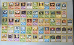 Pokemon Original Base bundle x 58 Cards No Dupes Non Holo Vintage 1999 - Image 1