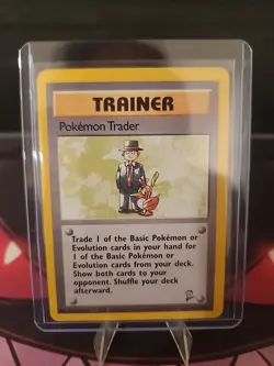Pokemon Trader 077/102 Pokemon TCG Base Set 2 Non Holo Rare MP/LP - Image 3