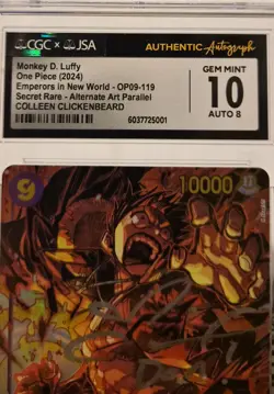 Monkey D Luffy OP09-119 SEC Alt Art Emperors in the New World One Piece Eng Auto - Image 3