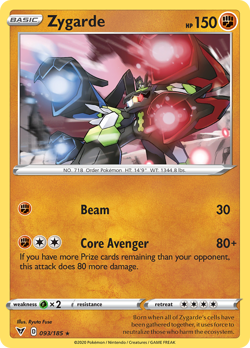 Zygarde 93/185 Rare Holo | Vivid Voltage | Pokemon Card - Image 1