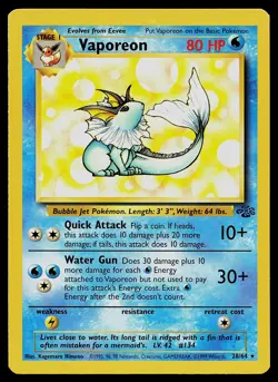 Pokemon Card - Vaporeon Jungle 28/64 Rare - Image 1
