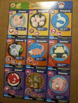 POKEMON Burger King Uncut Card Sheet Snorlax Slowpoke 9 Card Sheet Movie - Image 1