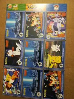 POKEMON Burger King Uncut Card Sheet Snorlax Slowpoke 9 Card Sheet Movie - Image 2
