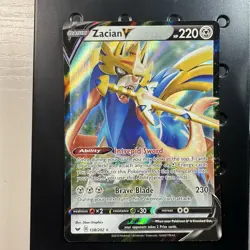 Zacian V138/202 2020 Sword & Shield Base set Ultra Rare Pokemon Card - Image 1