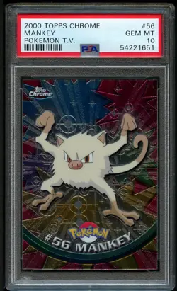 Pokemon Topps Chrome Mankey 56 PSA 10 - Image 1