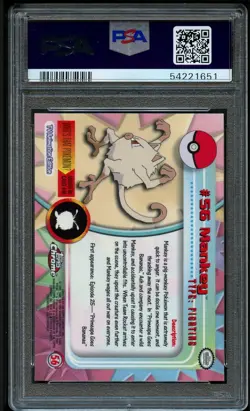 Pokemon Topps Chrome Mankey 56 PSA 10 - Image 2