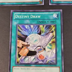 Yugioh TCG - 3x Destiny Draw - GLD3-EN044 - Limited Edition - LP/NM - Spell 2010 - Image 5