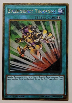 Yugioh TCG - Emergency Teleport - PGL3-EN081 - NM - Gold Rare Holo - 1st Ed 2016 - Image 1
