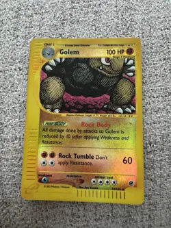 Pokemon TCG Golem Card 14/165 Reverse Holo Rare Expedition - Image 1