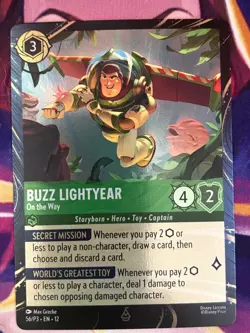 Exclusiv Disney Lorcana Buzz Lightyear On The Way Promo Card 56/P3 Wilds Unknown - Image 3