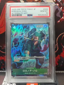 PSA 10 Roronoa Zoro R Alternate Art PRB02-006 2025 ONE PIECE Card Japanese - Image 1