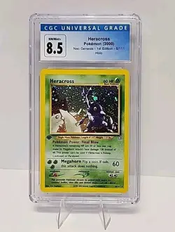 CGC 8.5 Heracross 1st Edition 6/111 Neo Genesis Holo 2000 Pokemon Card Graded - Image 1