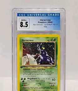 CGC 8.5 Heracross 1st Edition 6/111 Neo Genesis Holo 2000 Pokemon Card Graded - Image 2