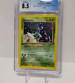 CGC 8.5 Heracross 1st Edition 6/111 Neo Genesis Holo 2000 Pokemon Card Graded - Image 3