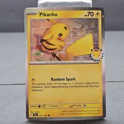 Pikachu Cosmo Holo TEF 051/162 Pokemon Day Promo Card NM - Image 2