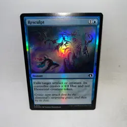 Resculpt 115 Common Commander Masters Magic: The Gathering Foil Lightly Played - Image 1