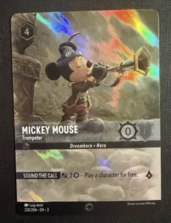 NEVER PLAYED Disney Lorcana Mickey Mouse Trumpeter 220/204 | ENCHANTED Inklands - Image 1