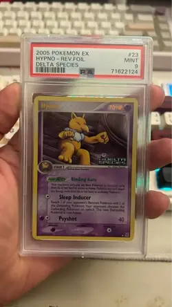 2005 POKEMON EX DELTA SPECIES HYPNO #23/113 REVERSE STAMPED HOLO FOIL PSA 9 - Image 1