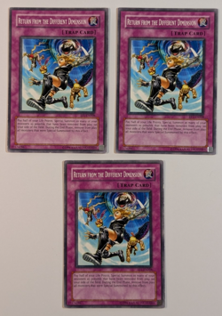 Yugioh TCG - 3x Return From The Different Dimension - EP1-EN008 - Light Play - Image 1