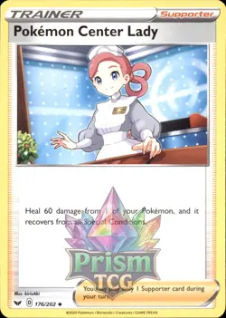 Pokemon Center Lady 176/202 Uncommon Sword & Shield Pokemon - Image 1