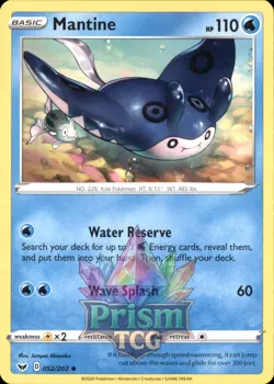 Mantine 52/202 Uncommon Sword & Shield Pokemon - Image 1