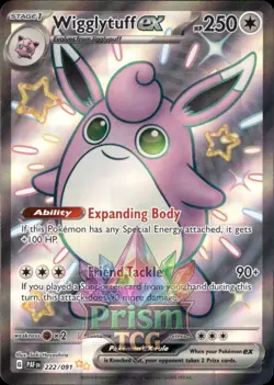 Wigglytuff ex 222/91 Shiny Ultra Rare Paldean Fates Pokemon - Image 1