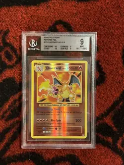 2016 Pokemon XY Evolutions #11/108 Charizard Reverse Holo BGS 9 PSA 10 Regrade - Image 1