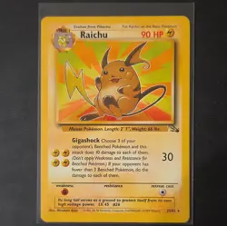 wizards of the Coast Pokemon TCG Raichu Fossil 29/62 Rare 90 HP Unlimited - Image 1