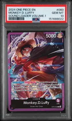 2024 ONE PIECE PROMOS SOUND LOADER VOLUME.1 #060 MONKEY D. LUFFY PSA 10 - Image 1