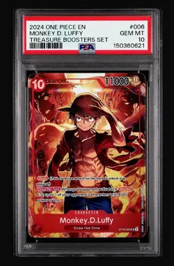 One Piece Monkey D. Luffy ST10-006 Treasure Booster Set Promo PSA 10 - Image 1