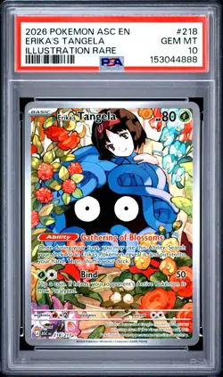 2026 Pokemon Ascended Heroes Erika's Tangela Illustration Rare 218 PSA 10 GEM MT - Image 1