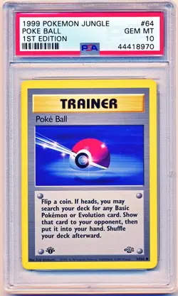 Pokemon Jungle Poke Ball Trainer 1st Edition #64 PSA 10 - POP 670 - Image 1