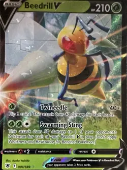 Beedrill V 001/189 Holo V Rare Astral Radiance Pokemon Near Mint - Image 1