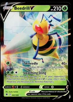 Beedrill V 001/189 Holo V Rare Astral Radiance Pokemon Near Mint - Image 1