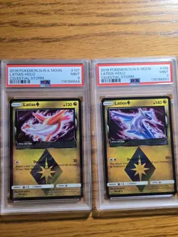 Pokemon 2018 Sun & Moon Celestial Storm Latias And Latios Prism Star Psa 9 Set - Image 1