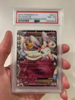 2016 POKEMON XY GENERATIONS RADIANT COLLECTION #RC21 SYLVEON EX PSA 8 - Image 1