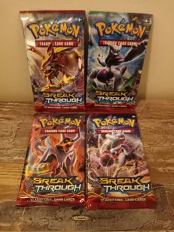 Pokemon 4x XY BreakThrough Booster Packs Factory Sealed - All 4 Art Sets! - Image 1