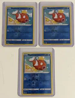 3x Pokemon Sword And Shield Rebel Clash Reverse Holo Magikarp 039/192 - Image 1
