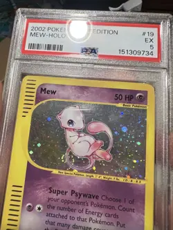 HUGE SWIRL PSA 5 2002 Expedition Mew Holo Foil 19/165 WOTC E-Reader Pokemon - Image 3